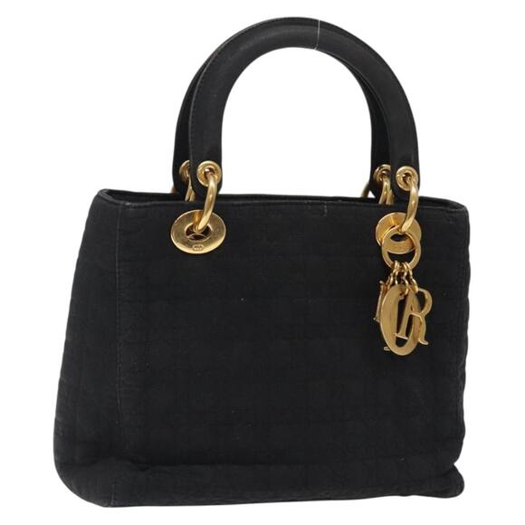 DIOR Canage Hand Bag Nylon Black Gold - Picture 1 of 12